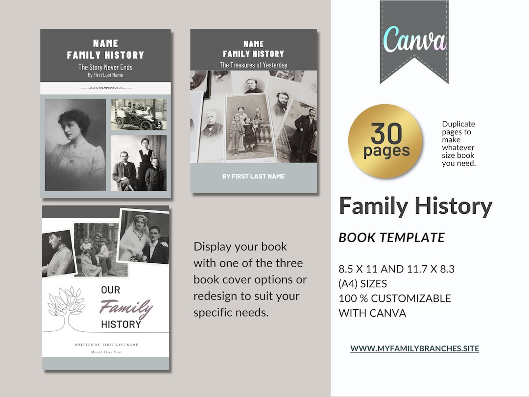Family History Book Template / Family Heritage / Genealogy / Etsy Family History Book Template / Family Heritage / Genealogy / Etsy