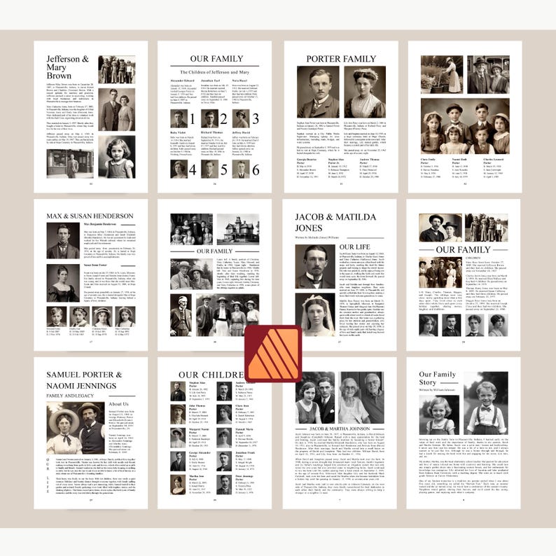 Family History Book Template for Affinity Publisher 2 (software Not ...