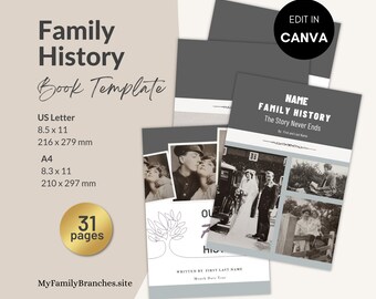 Family History Photo Book Template Canva Template Ancestry - Etsy