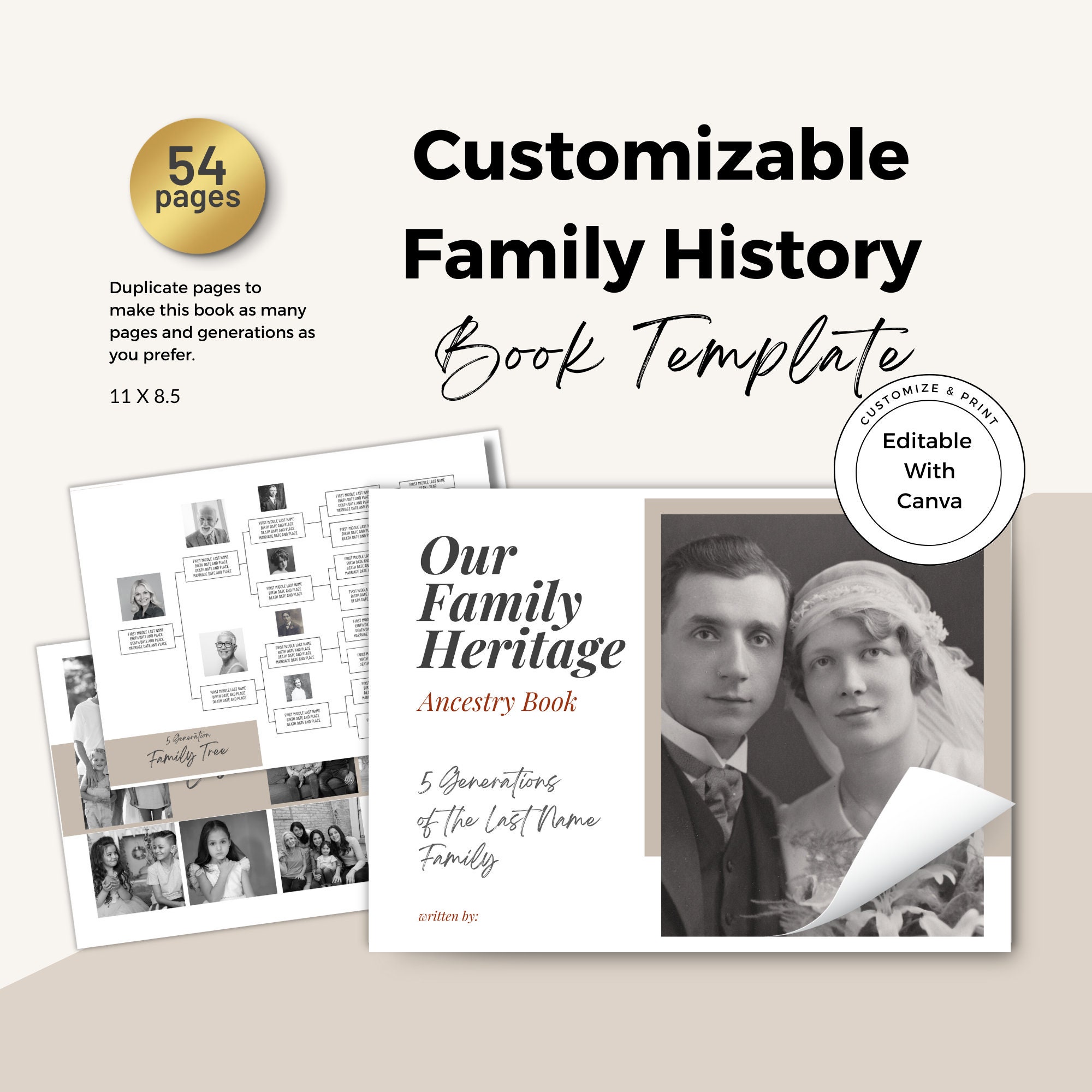 Customizable Family History Book Template / Family Tree / Genealogy Customizable Family History Book Template / Family Tree / Genealogy