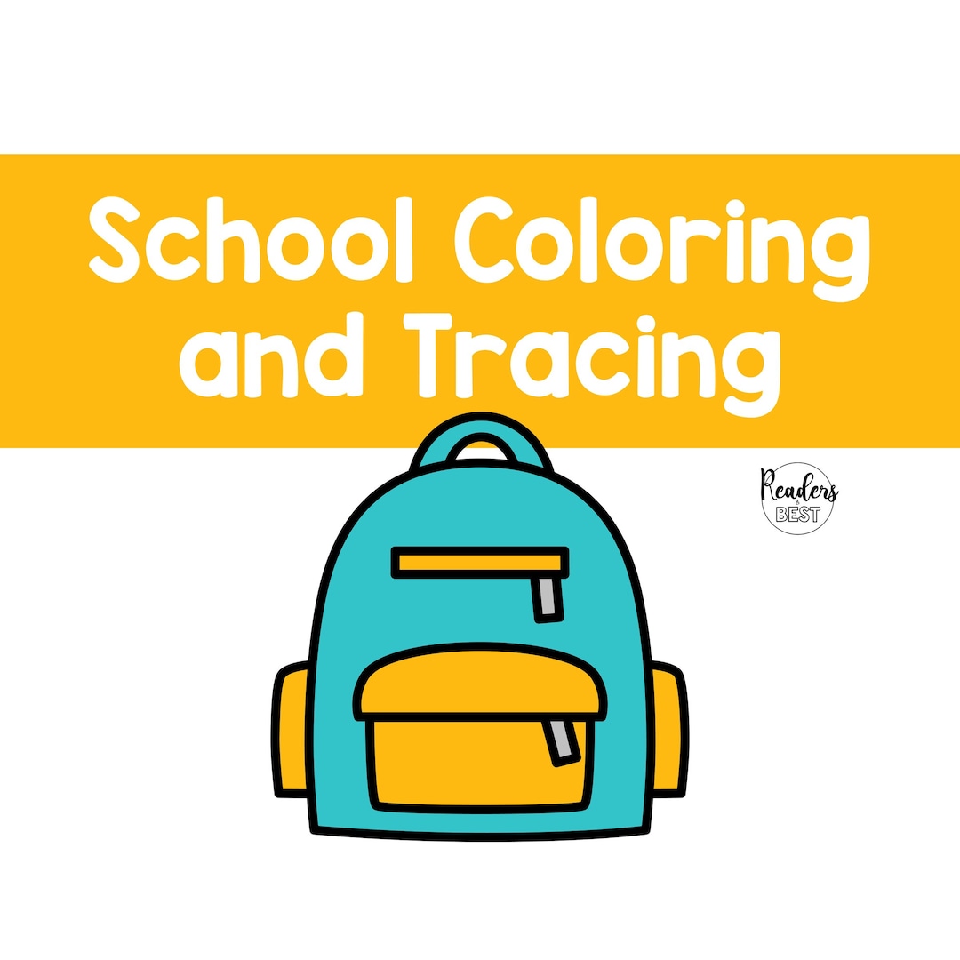 Back to School Coloring and Tracing Pages - Etsy