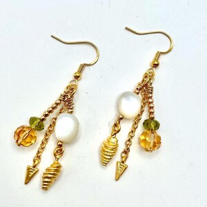 Gold dangle earrings