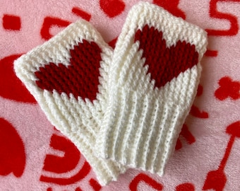 Heart Fingerless Gloves