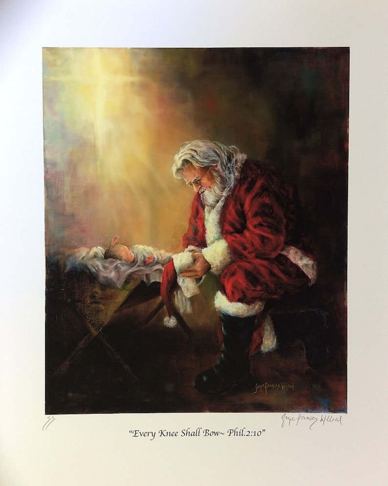 Kneeling Santa, Santa Kneeling, Santa Nativity, Baby Jesus Manger