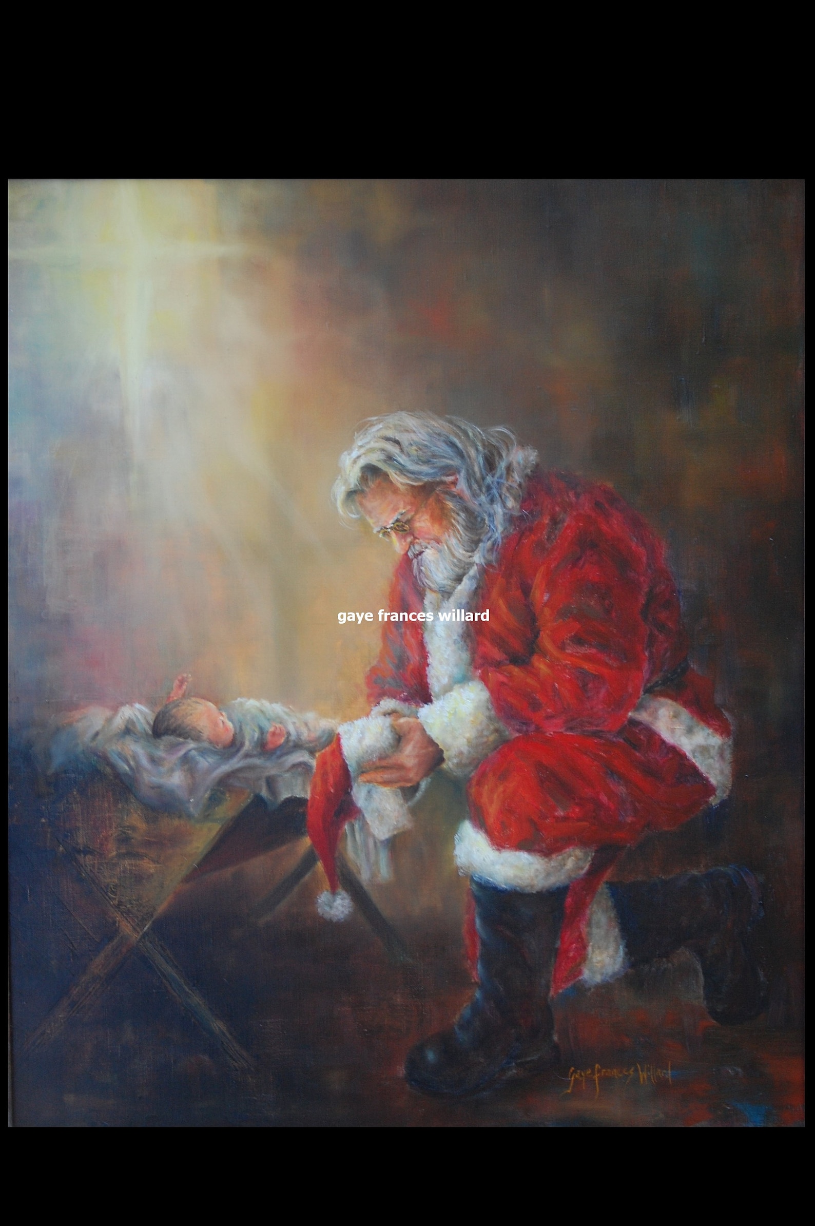 Kneeling Santa, Santa Kneeling, Santa Nativity, Baby Jesus Manger