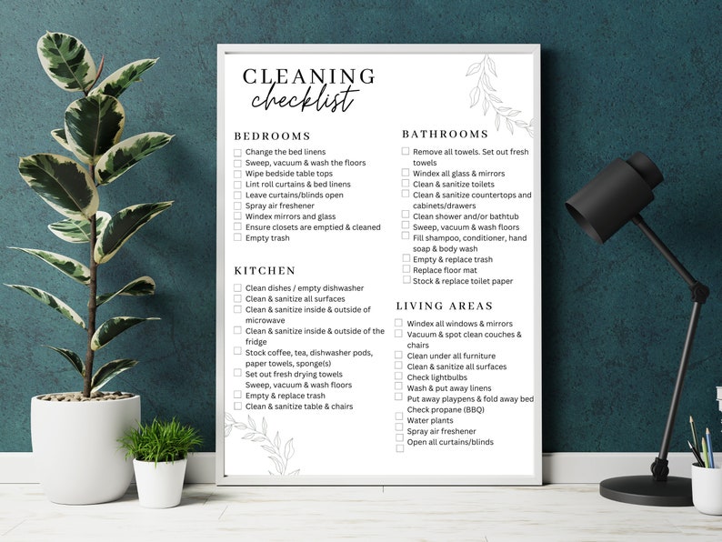 Airbnb Cleaning Checklist Detailed and Easy to Read Customizable