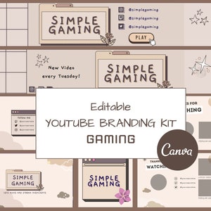 Youtube Branding Kit | Gaming | Banner, Intros and Outros | Editable Canva Templates | Gaming Channel | Channel Kit