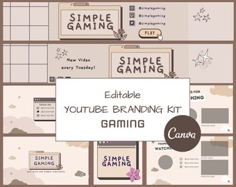 Youtube Branding Kit | Gaming | Banner, Intros und Outros | Editable Canva Templates | Gaming Channel | Channel Kit
