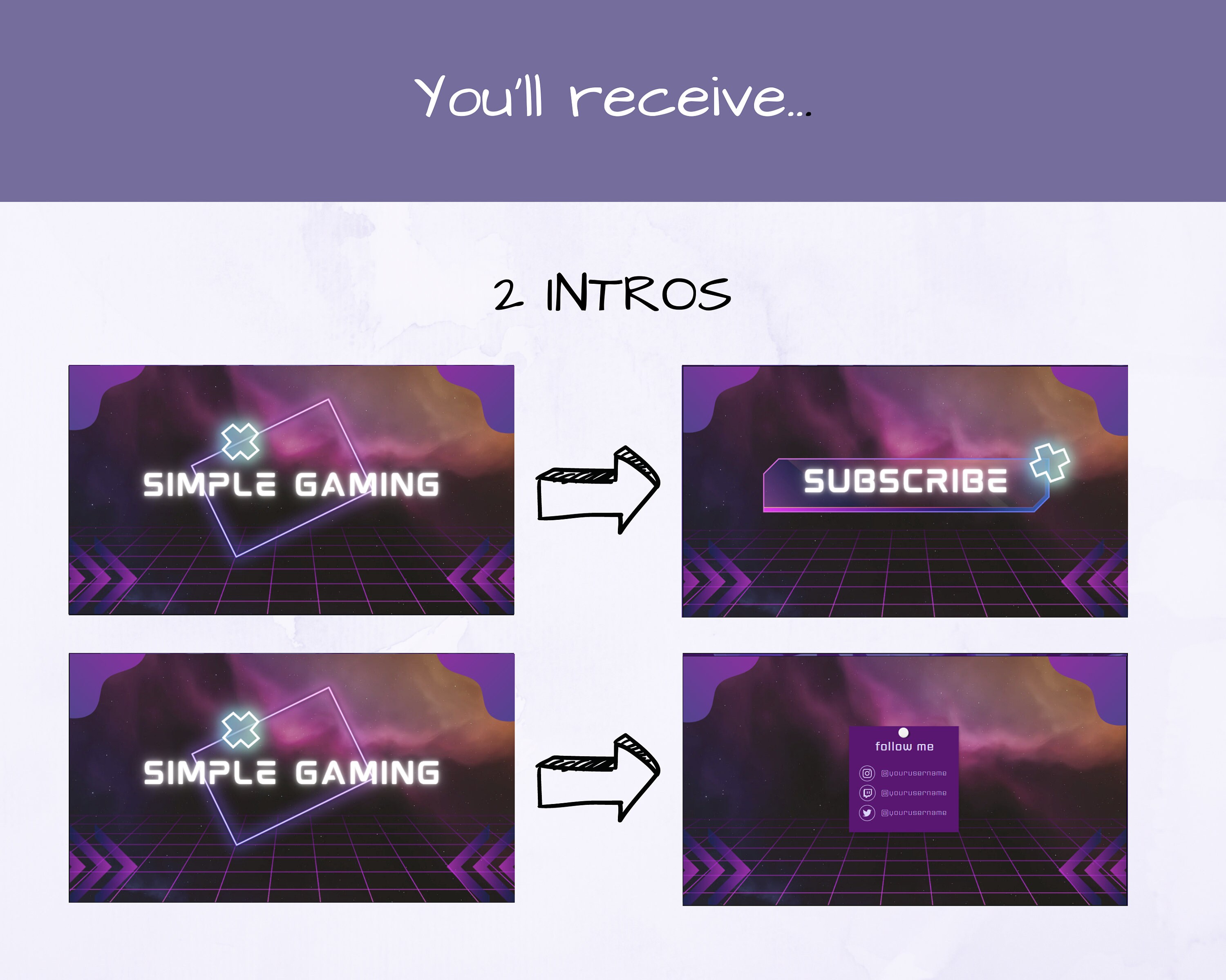 Youtube Branding Kit | Gaming | Banner, Intros and Outros | Editable ...