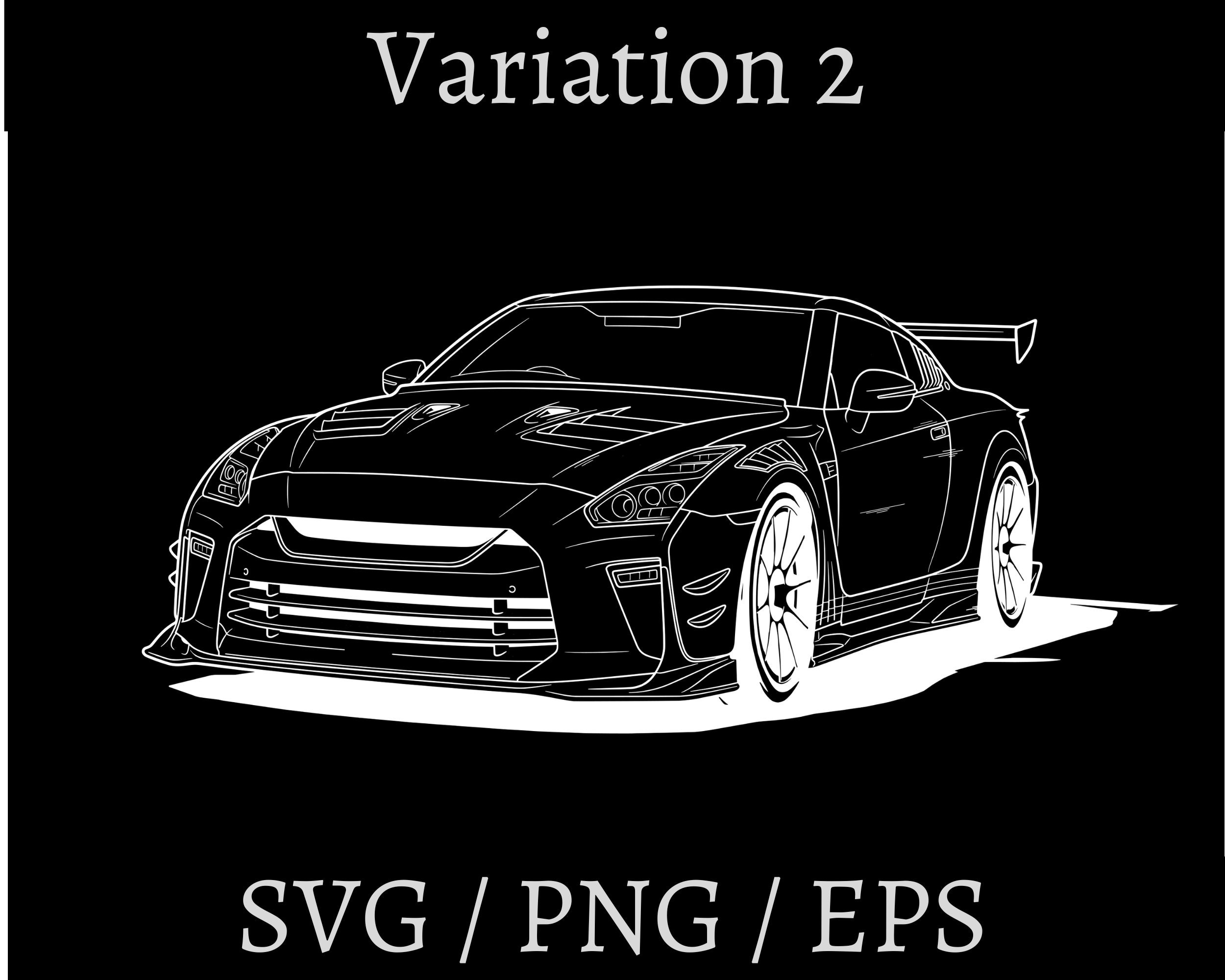 GTR R35 Car Inspired Clipart Vector Art Silhouette Svg Png - Etsy Australia