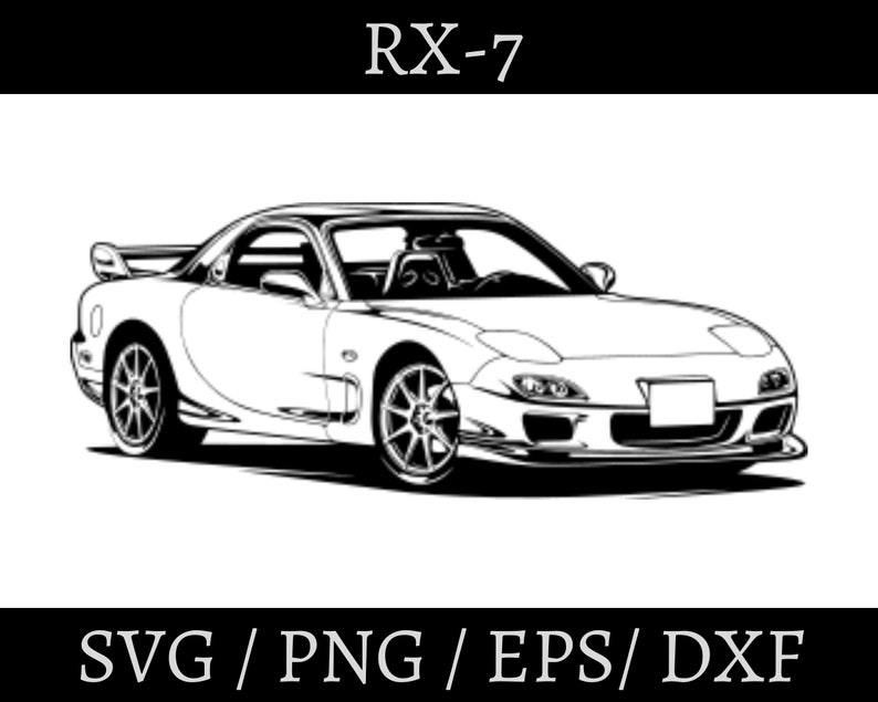 Buy RX7 RX-7 Car Inspired Clipart Vector Art Silhouette Svg Online in ...