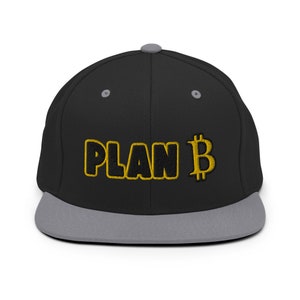 Bitcoin Snapback Hat | Plan B Embroidered Bitcoin Cryptocurrency Summer Cap, Crypto Hat for Traders, Investors, and Blockchain Enthusiasts