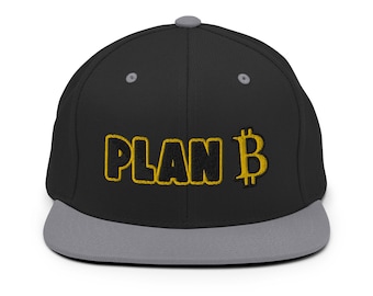 Bitcoin Snapback Hat | Plan B Embroidered Bitcoin Cryptocurrency Summer Cap, Crypto Hat for Traders, Investors, and Blockchain Enthusiasts