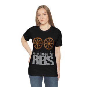 Unisex Jersey Kurzarm T-Shirt Pferde Karren Rad BBS
