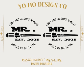 Star Wars bruiloft gesneden Geek-bestand cadeau SVG, Jedi Code, MR & MRS (digitale download)