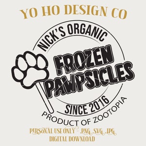 Zootopia - Nicks frozen Pawpsicles - new park - PNG - SVG - JPG - Digital Download - Inspired Design - Shirt Digital