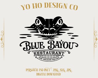 Blue Bayou Restaurant Retro Design Disney-geïnspireerd (digitale download)