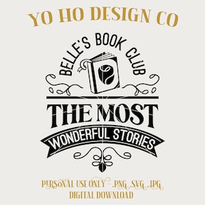 La bella y la bestia - Belles book Club - Vintage - pegatina - camiseta - PNG - SVG - JPG - Descarga digital - Diseño inspirado - Camiseta digital