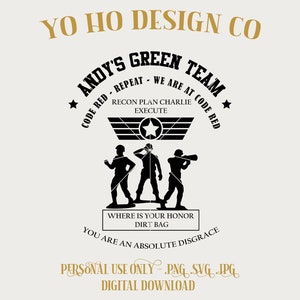 Toy Story - Andys Team - Code rot - Grüne Armeemänner - vintage Parks - PNG - SVG - JPG - Digital Download - Inspiriertes Design - Shirt Digital