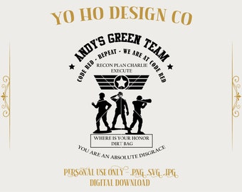 Toy Story Green Army Men - Andy&#39;s Team - Inspired Design (Digital Download)