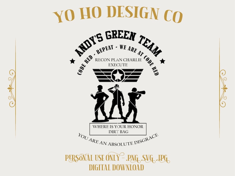 Toy Story Green Army Men - Andys team - Inspirerad design (digital nedladdning) bild 1