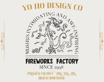 Mulan Mushu Dragon Fireworks Factory – PNG SVG JPG (Digital Download)