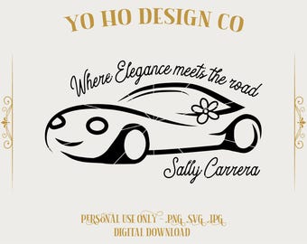 Sally Carrera elegance auto's SVG | Disney auto gesneden bestand | Cricut-silhouet