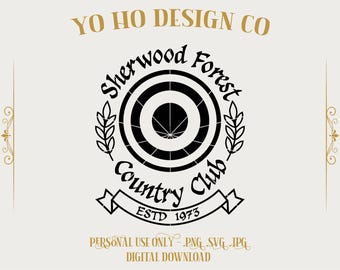 Robin Hood Country Club SVG, Disney Retro Logo Cricut-bestand