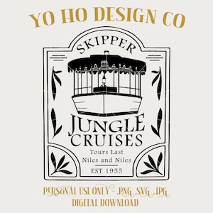 Skipper Jungle Cruises - Vintage Parks - PNG - SVG - JPG - Digital Download - Inspired Design - Shirt Digital