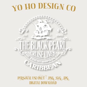 Piratenfilm - Karibik - Schwarze Perle - Vintage Parks - PNG - SVG - JPG - Digital Download - Inspiriertes Design - Shirt Digital