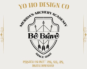 Archery Academy - merida - Brave - Vintage Parks - PNG - SVG - JPG - Digital Download - Inspired Design - Shirt Digital