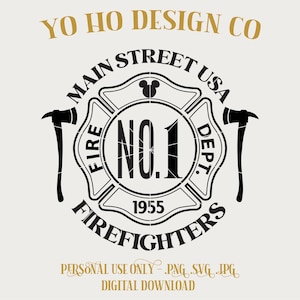Bombeiro - Corpo de Bombeiros - Rua Principal - Parques Vintage - PNG - SVG - JPG - Download Digital - Design Inspirado - Camiseta Digital