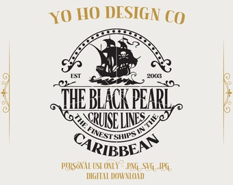Vintage Caribbean Cruise Lines Design: Pirates Movie Inspired (Digital Download)