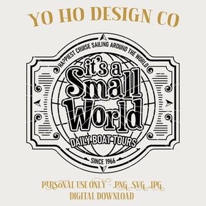 It is a small world - boottocht - vintage parken - magische parken - png - svg - jpg - digitale download - geïnspireerd ontwerp - shirt digitaal