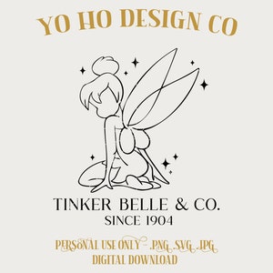 Tinker belle - peter pan - Vintage Parks - T shirt - PNG - SVG - JPG - Digital Download - Inspired Design - Shirt Digital