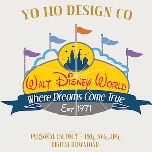 Walt World - Florida - Retro-Schild - Magic Parks - PNG - SVG - JPG - Digital Download - Inspiriertes Design - Shirt Digital