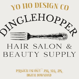 Dinglehopper hair supply and Beauty salon - Mermaid hair - PNG - SVG - JPG - Digital Download - Inspired Design - Shirt Digital