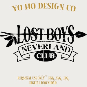 Lost Boys Club - Peter Pirat - Subtil - Vintage Parks - PNG - SVG - JPG - Digital Download - Inspiriertes Design - Shirt Digital