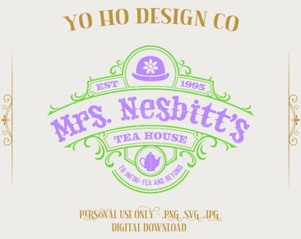 Mrs. Nesbitt's Tea House - Toy Story Inspired Design (Digital Download)