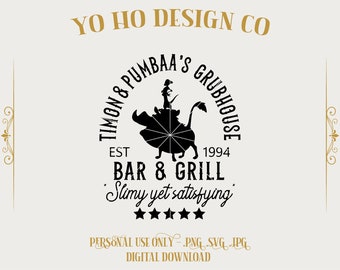 Lion King Grubhouse Design: Timon & Pumbaa - PNG SVG JPG (Digital Download)