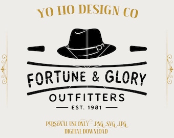 Fortune and Glory Indiana Jones SVG | Vintage Adventure-badge