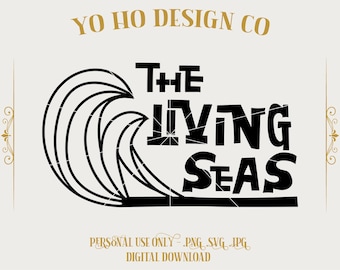 Living Seas SVG Nautical Ocean Surfer geïnspireerd Sea Life Cricut Cut-bestand