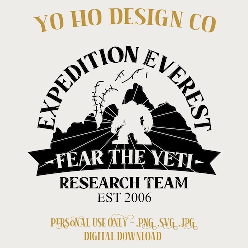 Expedition Everest Yeti Research Team Design (Digital Download)