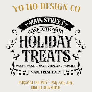 Guloseimas de Natal - Rua principal de Natal - Parques Vintage - PNG - SVG - JPG - Download digital - Design inspirado - Camiseta digital