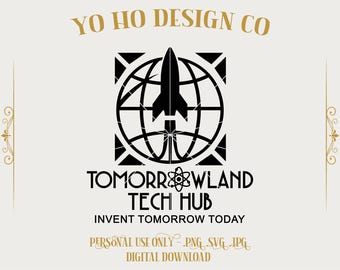 Tomorrowland Tech Hub SVG: futuristische ruimtevector (digitale download)