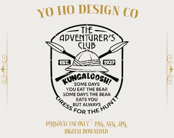 Vintage Disney Adventurers Club 1927 SVG, Explorer-logotyp (Cricut-fil)