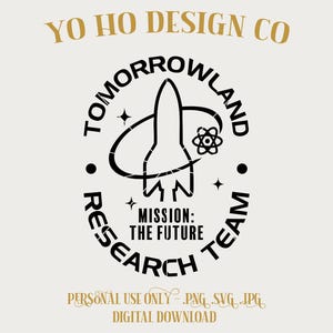 Tomorrowland Inspired Research Team Digital Art | Disney Futuristic Space Poster | Retro Sci Fi Printable Wall Decor Instant Download