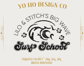Lilo Surf School Stitch movie PNG SVG JPG Cricut file (Digital Download)