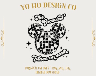 Ontwerp retro discobal: groovy dansfeest uit de jaren 70 (digitale download png, SVG, JPG)