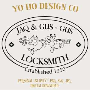 Mouse locksmiths- Jaq and Gus - PNG - SVG - JPG - Digital Download - Inspired Design - Shirt Digital